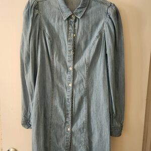 Express Light Blue Denim Midi Dress